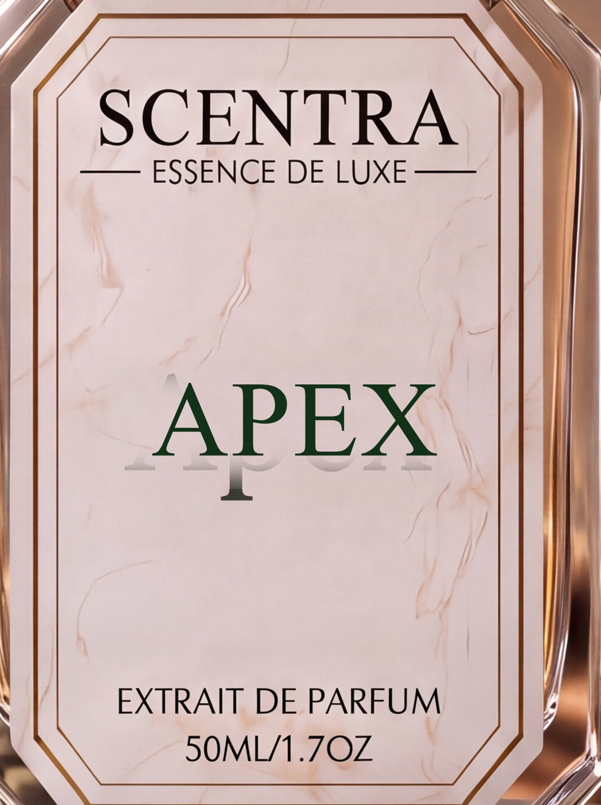 Scentra Apex label detail