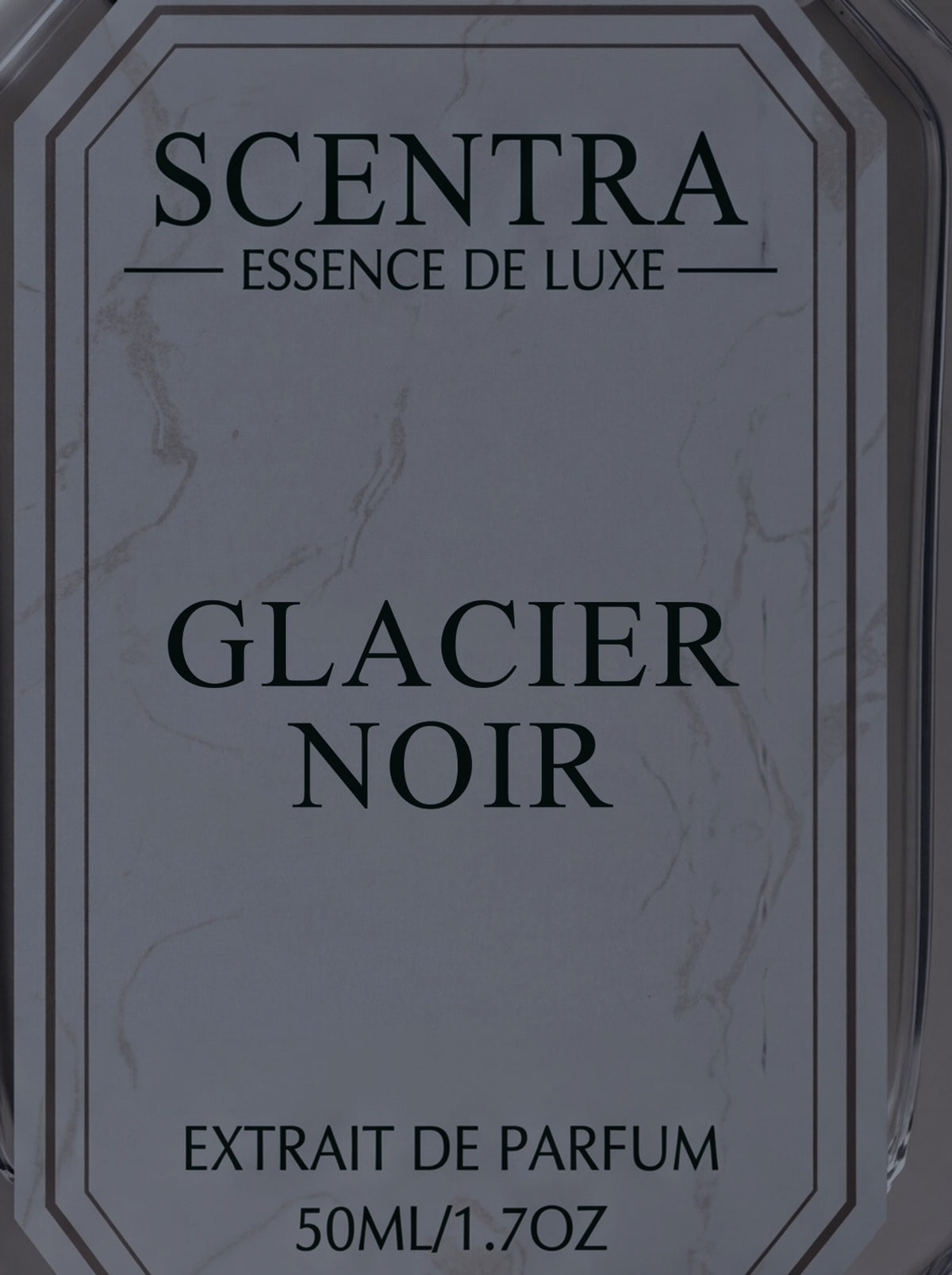 Scentra Glacier Noir label detail