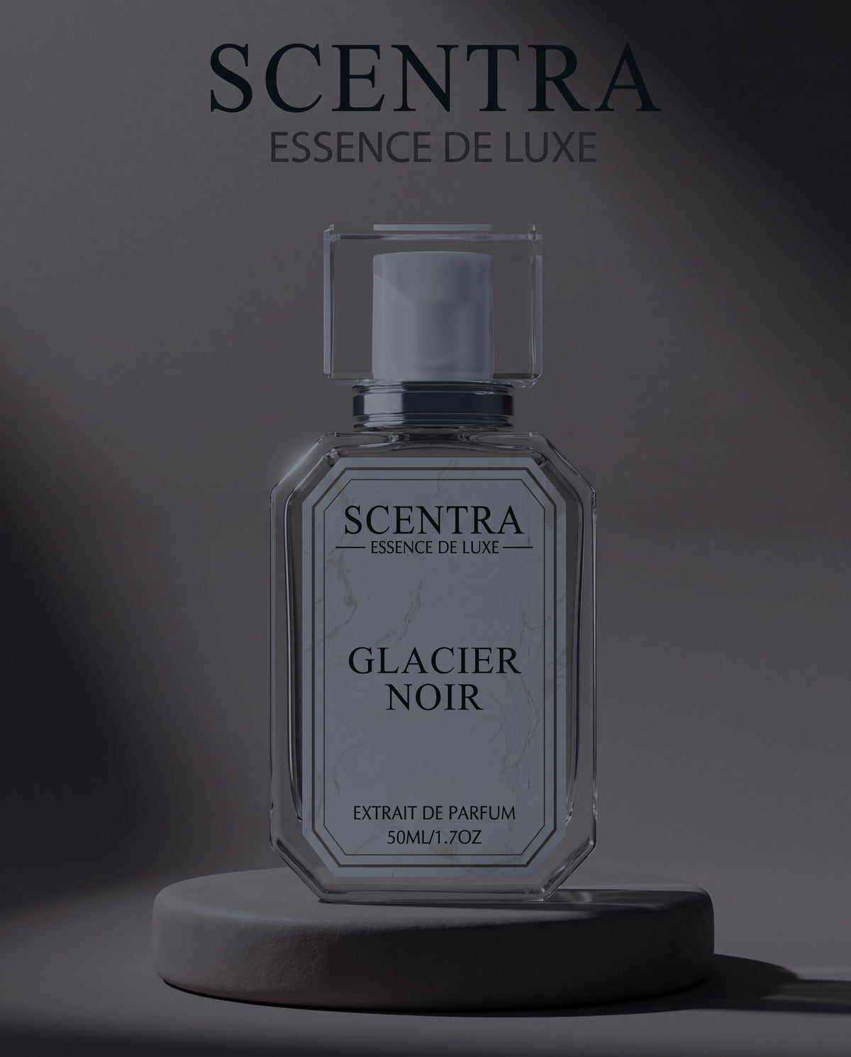 Scentra Glacier Noir extrait de parfum 50ml bottle